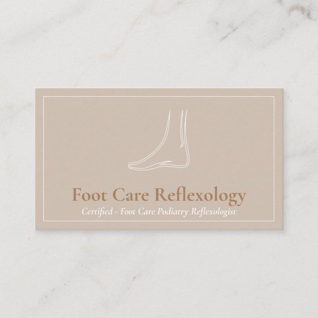 Brown Foot Massage Care Podiatry Reflexologist Business Card