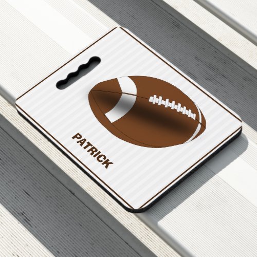 Brown Football And Stripes Seat Cushion