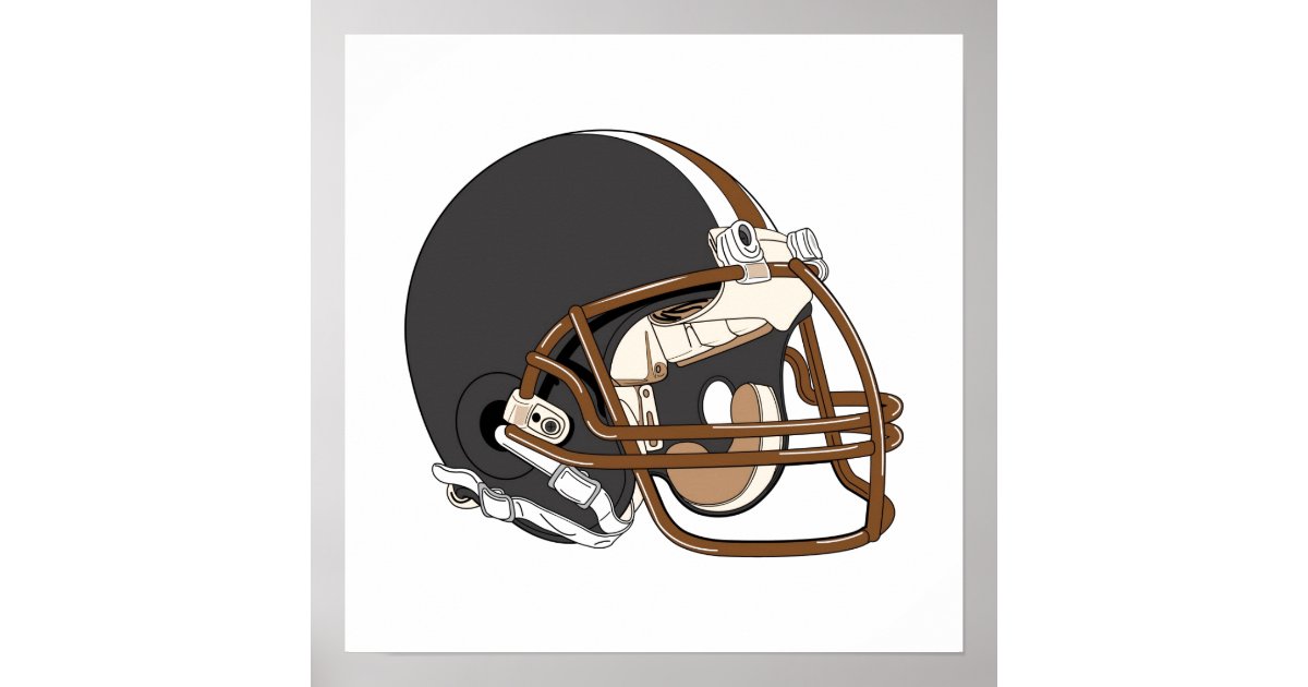 Brown Football Helmet Poster Zazzle