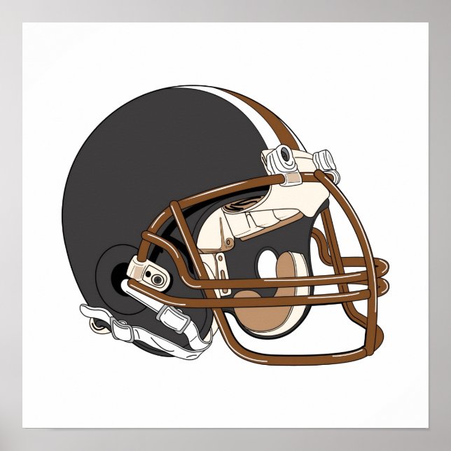 Brown Football Helmet Poster (Front)