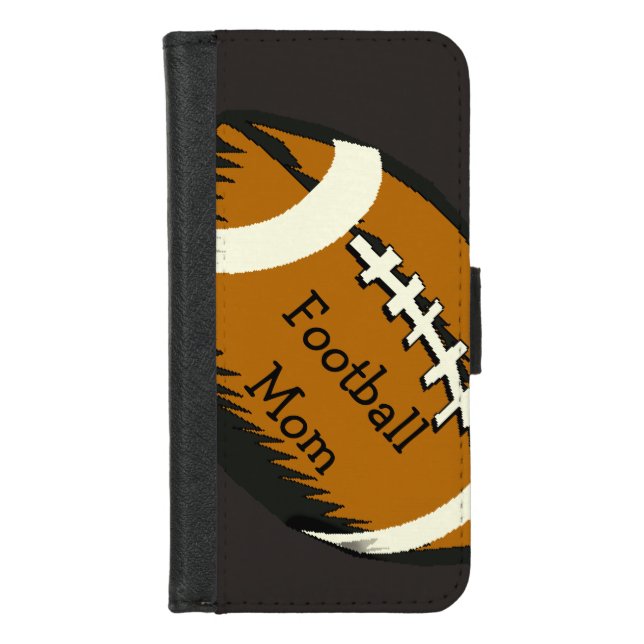 Brown Football Mom Sports iPhone 8/7 Wallet Case (Front)