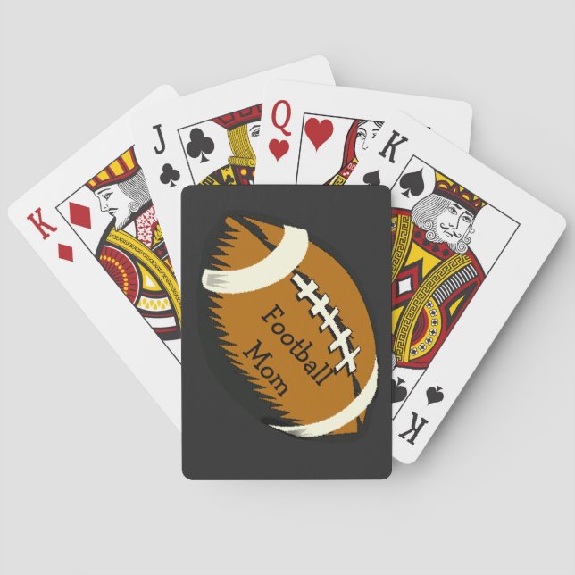 Brown Football Mom Sports Playing Cards (Back)