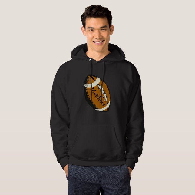 Brown Football Sports Hooded Sweatshirt (Front Full)