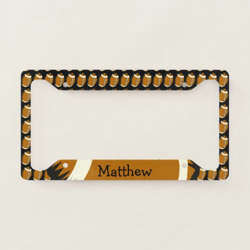 Brown Football Sports License Plate Frame