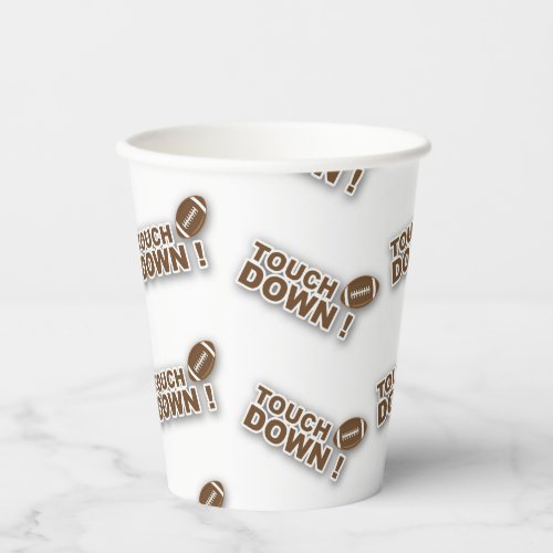 Brown Football Sports Touch Down Game Ball Pattern Paper Cups