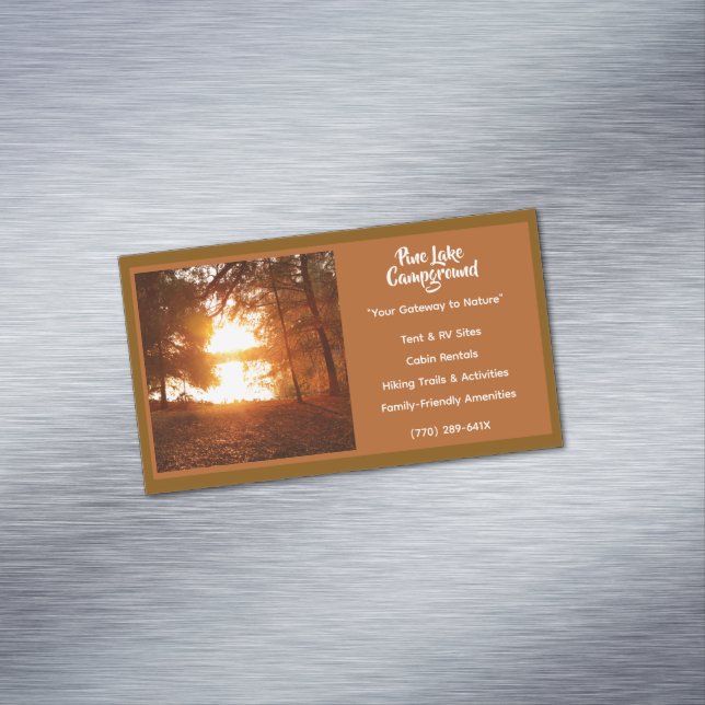 Brown  Forest  Campground Camping Outdoors Business Card Magnet (In Situ)