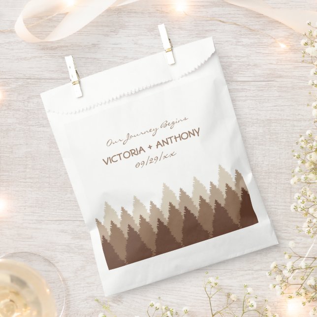 Brown Forest Range Woodland Wedding Favor Bag (Clipped)