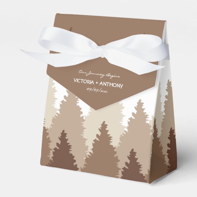 Brown Forest Range Woodland Wedding Favor Box (Front Side)