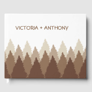 Brown Forest Range Woodland Wedding Guest Book