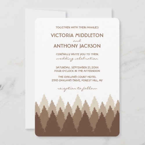 Brown Forest Range Woodland Wedding Invitation