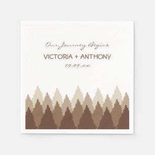 Brown Forest Range Woodland Wedding Napkins