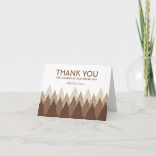 Brown Forest Range Woodland Wedding Thank You Card