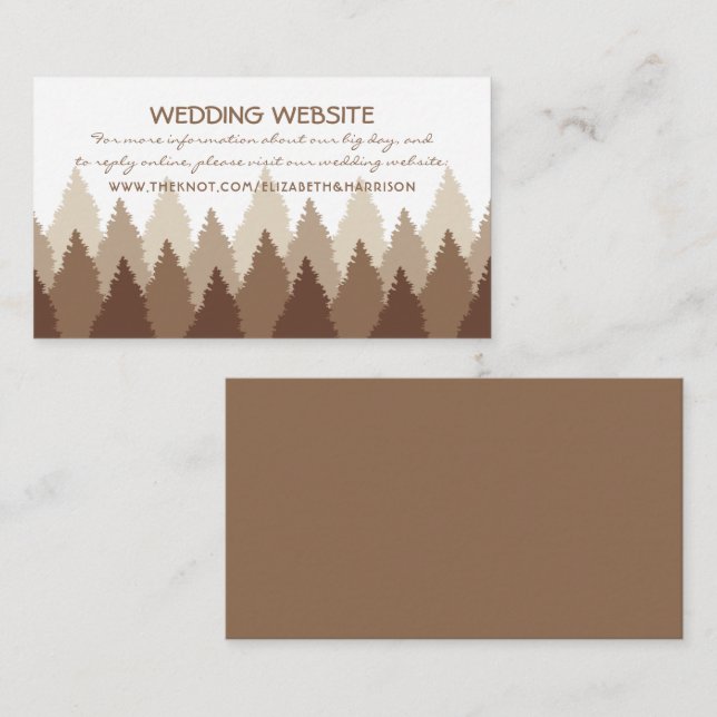 Brown Forest Range Woodland Wedding Website Enclosure Card (Front/Back)