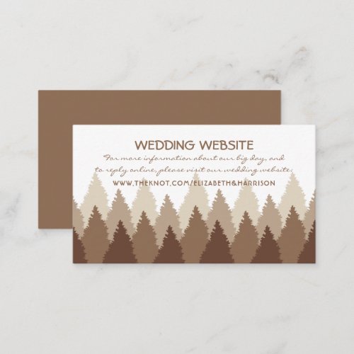 Brown Forest Range Woodland Wedding Website Enclosure Card