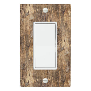 Brown Forest Tree Bark Wooden Texture Look Pattern Light Switch Cover