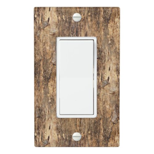 Brown Forest Tree Bark Wooden Texture Look Pattern Light Switch Cover