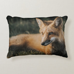 BROWN FOX ON GROUND ACCENT PILLOW