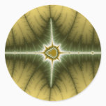 Brown - Fractal Classic Round Sticker