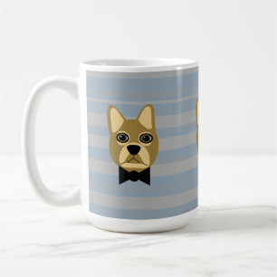 Brown French Bulldog, Stripes Coffee Mug