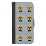 Brown French Bulldog, Stripes iPhone 8/7 Wallet Case
