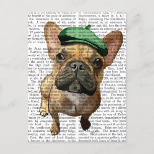 Brown French Bulldog with Green Hat 2 Postcard