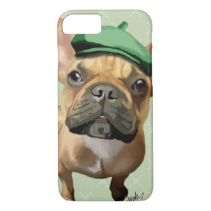 Brown French Bulldog with Green Hat iPhone 8/7 Case