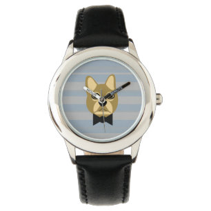 Brown Frenchie Bulldog, Stripes Watch