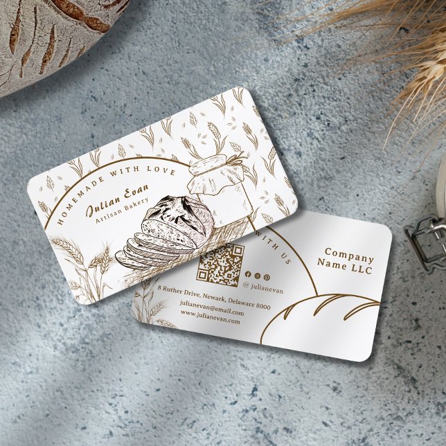 Brown Freshly Baked Sourdough Homemade Bread Business Card (Brown Freshly Baked Sourdough Homemade Bread Business Card)