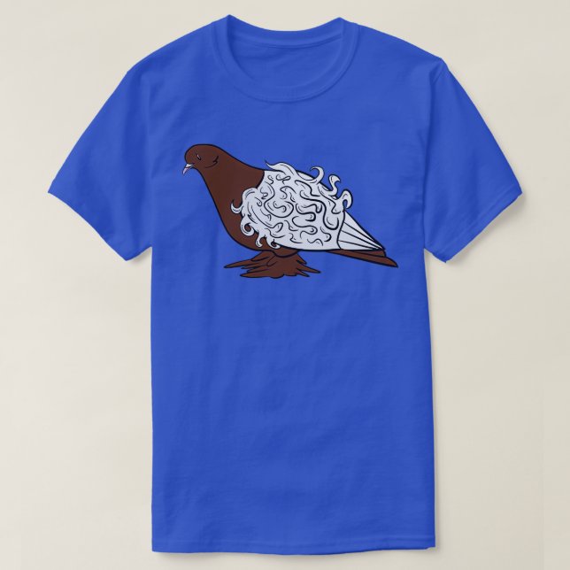 Brown Frillback Pigeon T-Shirt (Design Front)