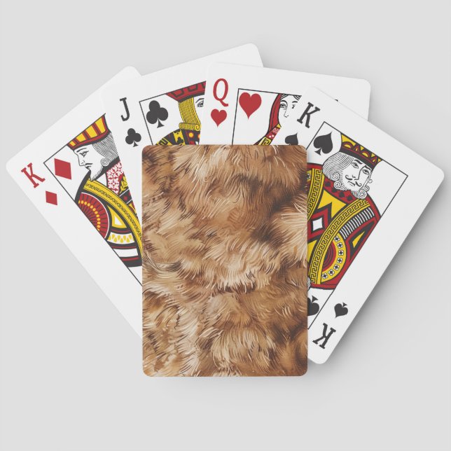 Brown Fur Abstract Poker Cards (Back)