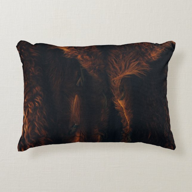 Brown fur coat accent pillow (Front)