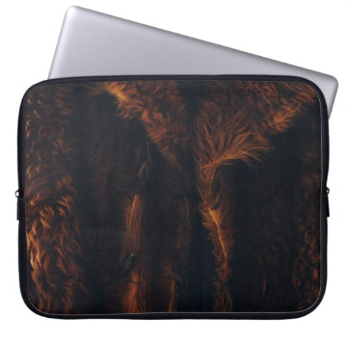 Brown fur coat laptop sleeve