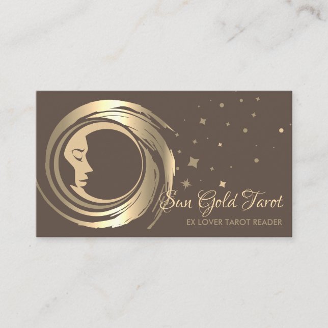 Brown Future Tarot Reader Business Card (Front)