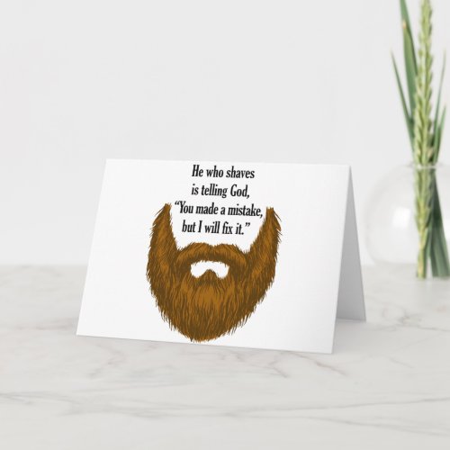 brown fuzzy beard card