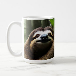 Brown Fuzzy Sloth, Coffee Mug