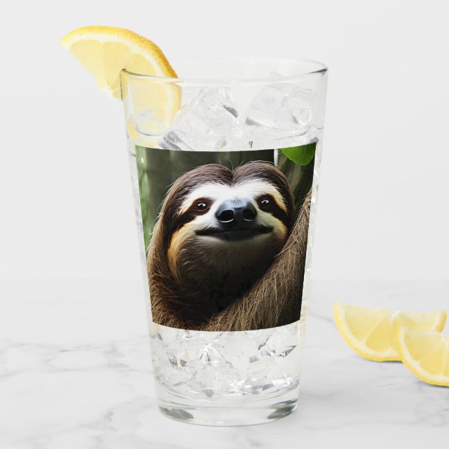 Brown Fuzzy Sloth,  Glass (Front Ice)