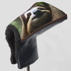 Brown Fuzzy Sloth, Golf Head Cover
