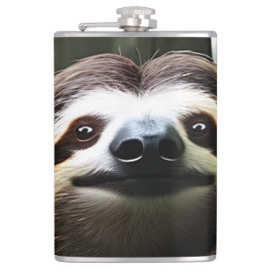 Brown Fuzzy Sloth, Hip Flask