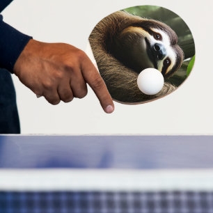 Brown Fuzzy Sloth, Ping Pong Paddle