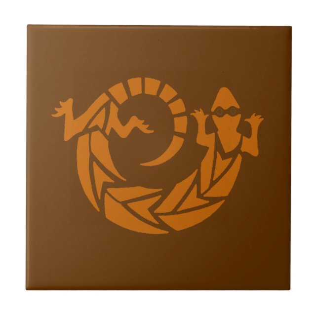 Brown Gecko Southwestern Tile (Front)
