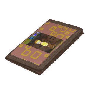 Brown Geometric Cartoon Theme Photo Wallet