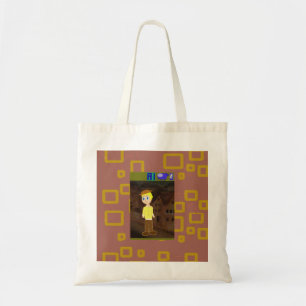 Brown Geometric Cartoon Theme Tote Bag