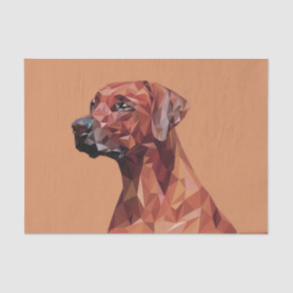 Brown Geometric Dog on Brown Tissue Paper