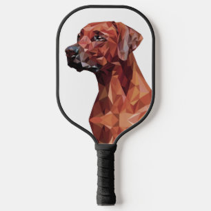 Brown Geometric Dog Pickleball Paddle