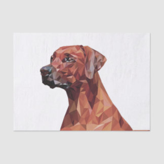 Brown Geometric Dog White Tissue Paper