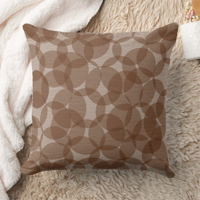 Brown Geometric Earth Tones Throw Pillow (Blanket)