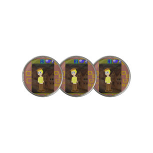 Brown Geometric Golf Ball Marker