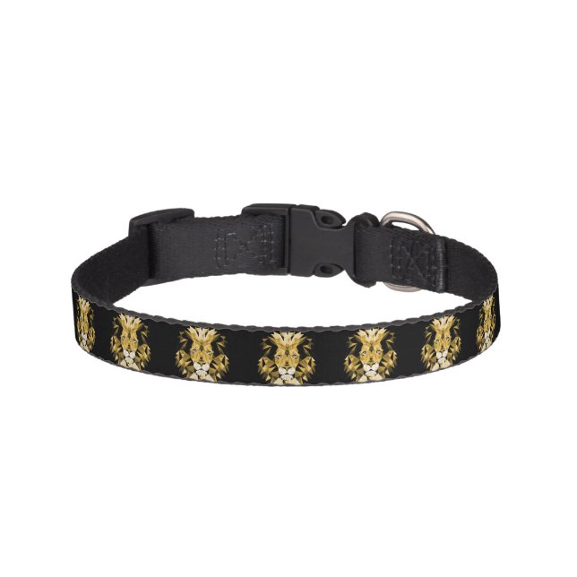 Brown  Geometric  Lion Head Pet Collar (Front)
