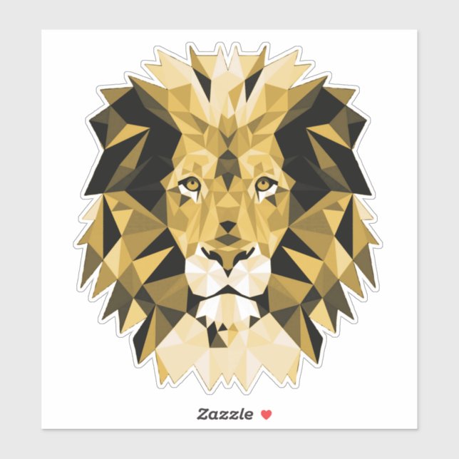 Brown Geometric  Lion Sticker (Sheet)