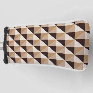 Brown geometric pattern golf head cover